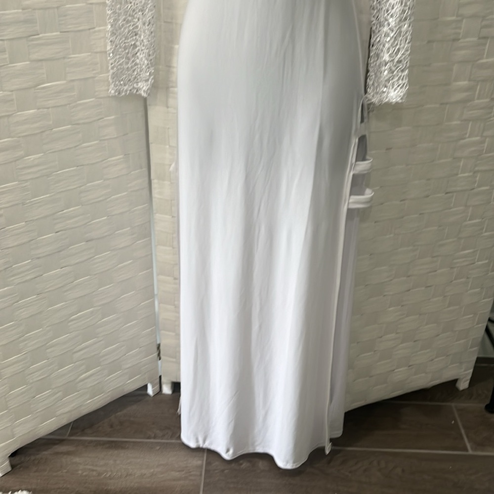 Sexy white gown Sequin Stretchy M - Picture 3 of 9